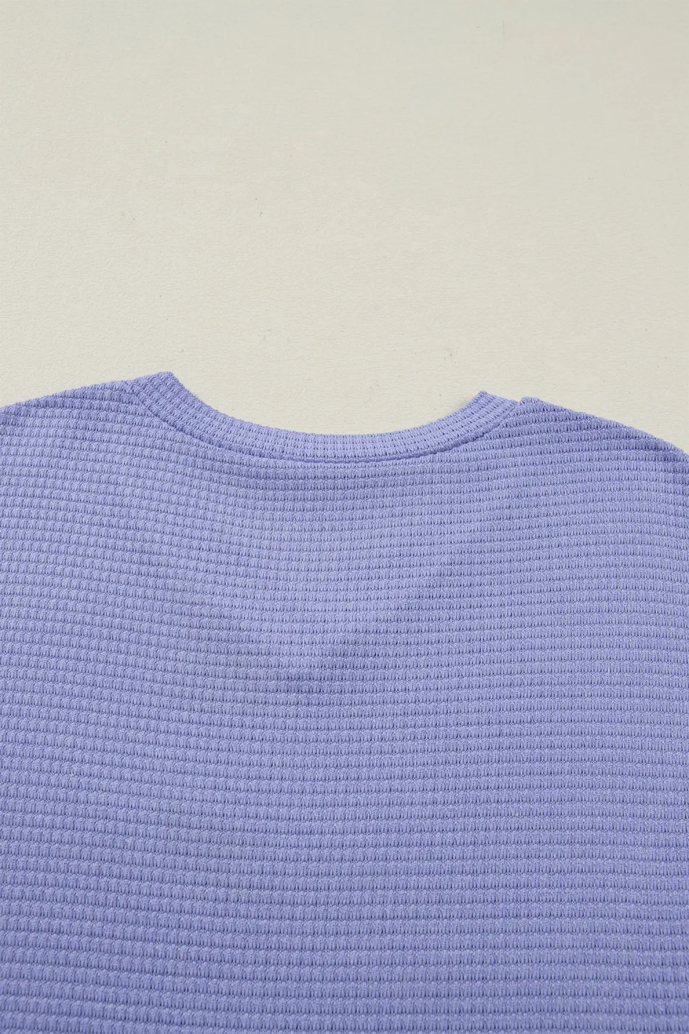 Wisteria Waffle V Neck Short Sleeve Top