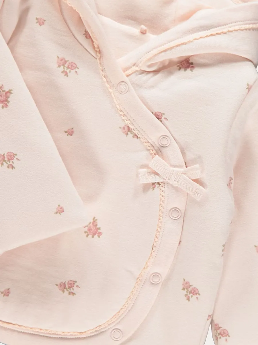 Pink Floral Hooded Pram Reversible Jacket