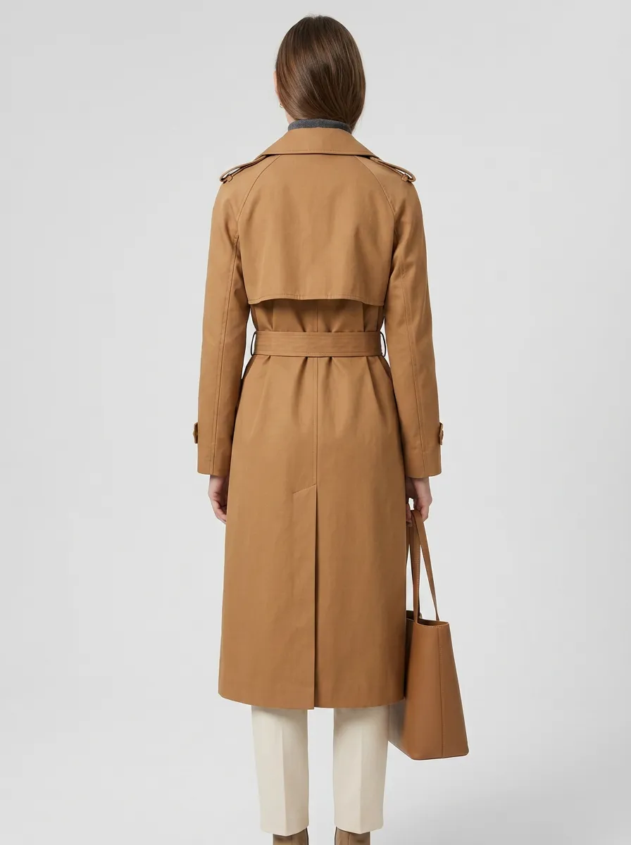 Women's Urban Double-Breasted Belted Classic Long Trench Coat