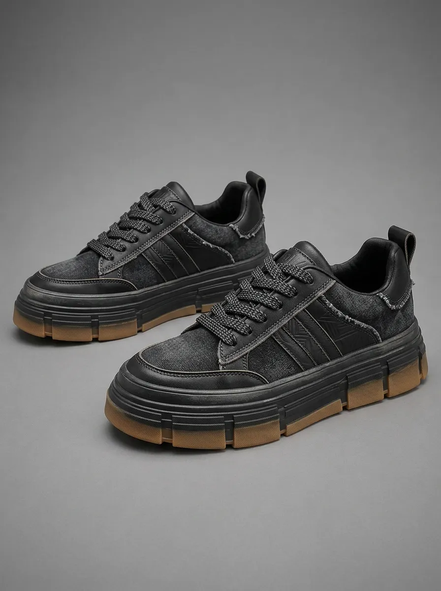Men's Retro Casual Streetwear Textured Patterned Minimal Skate Shoes