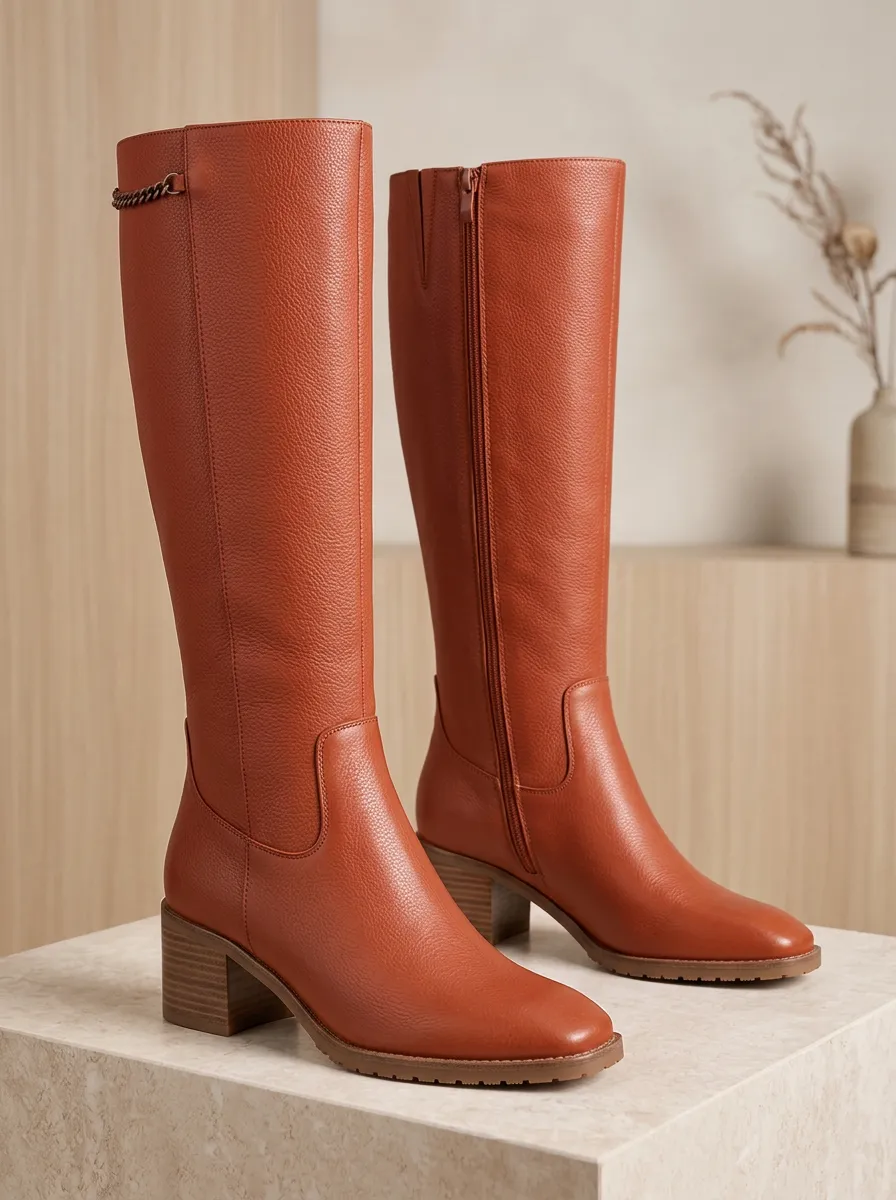 Women's Chain Detail Graphic Detail Ankle Boots