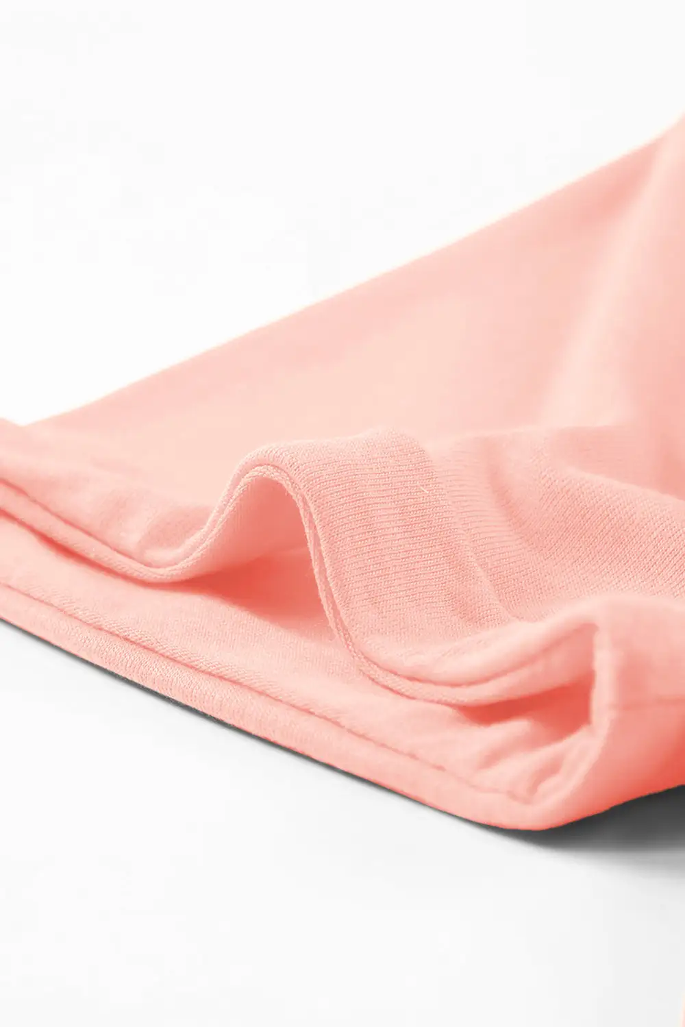 Pink Casual Plain Crew Neck