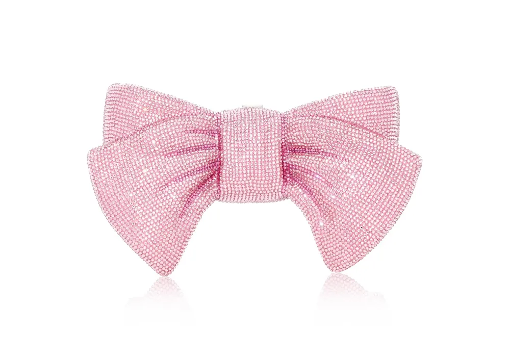Contoured Ribbon Bow Crystal Minaudiere