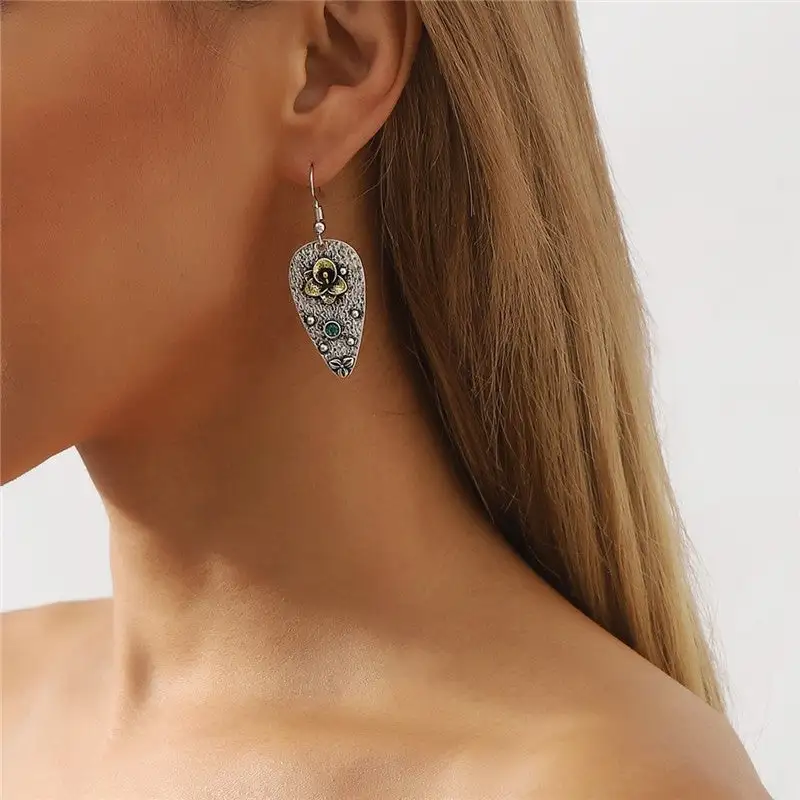 Vintage Geometric Alloy Statement Earrings
