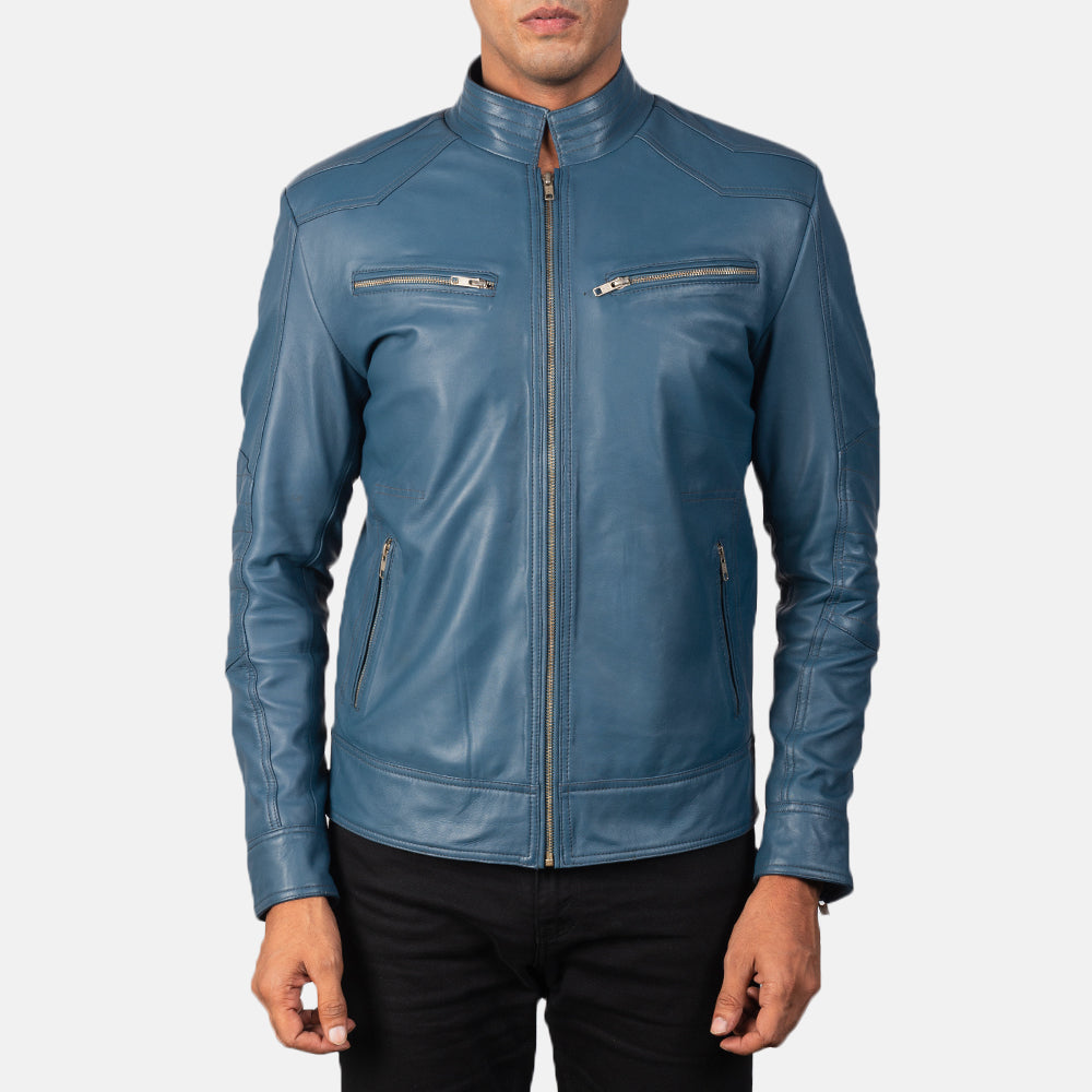 Men's Rugged Workwear Biker Leather Jacket