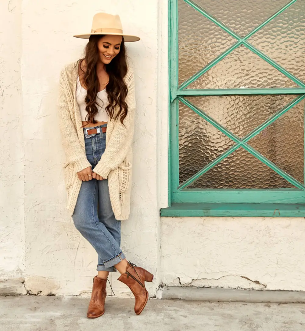 Back-Lace Side-Zip Ankle Boots
