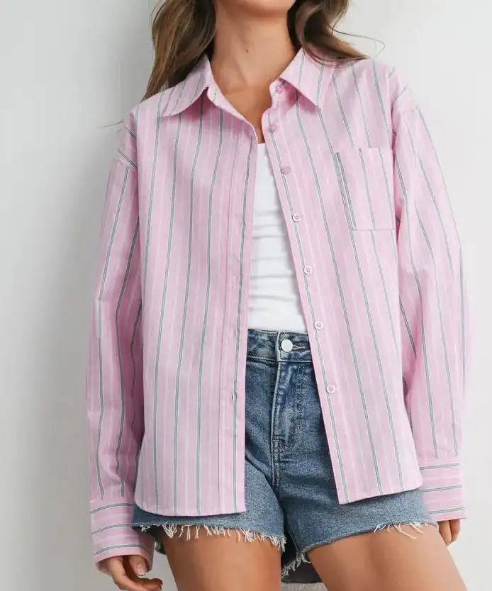 Relaxed Button Front Everyday Blouse