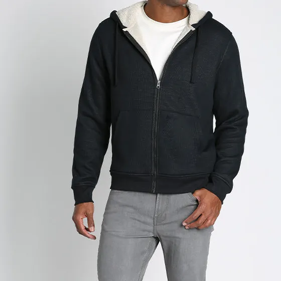 Sherpa Lined Waffle Hoodie