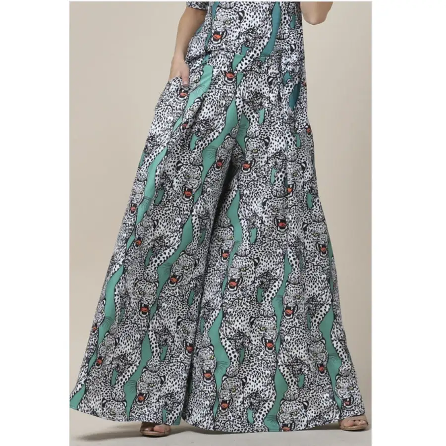 Custom Animal Print Palazzo Pants with Pockets Ferocious