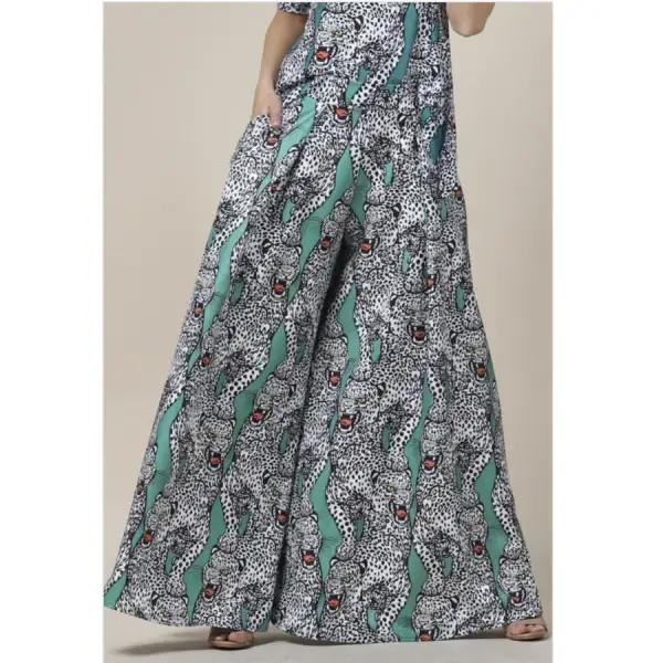 Custom Animal Print Palazzo Pants with Pockets Ferocious