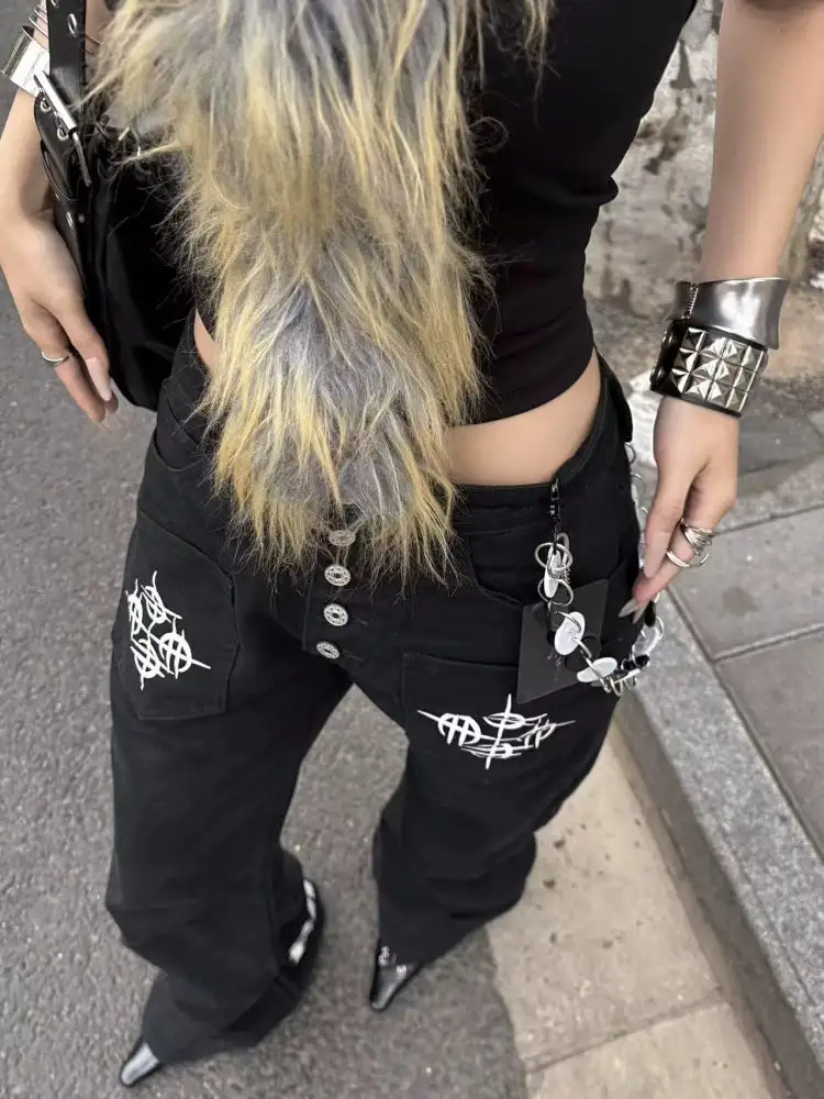 Retro Graphic Flared Jeans
