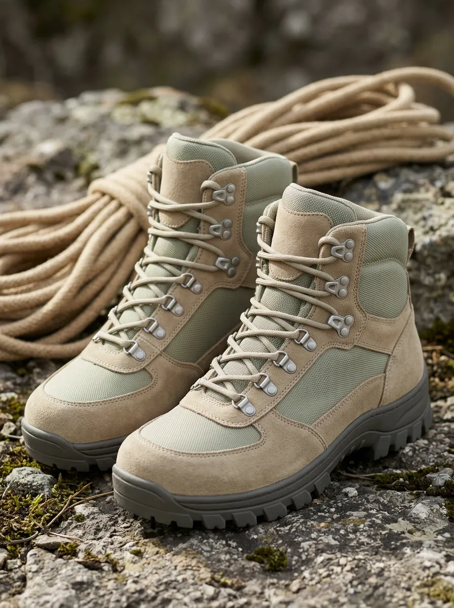 Unisex Outdoor Hiking Suede Mesh Tactical Printed Boots