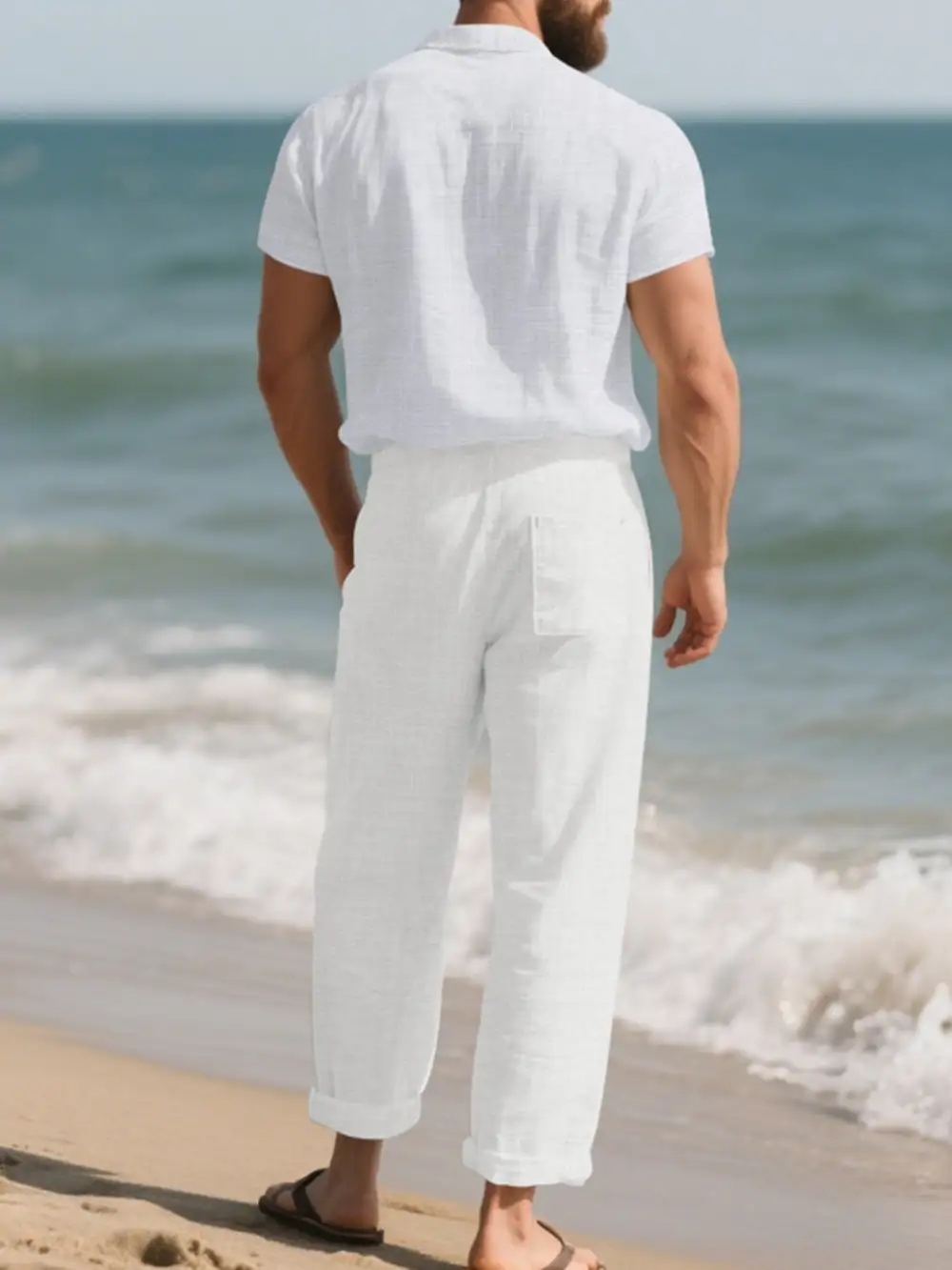 Men's Full Size Casual Button Up Shirt and Pants
