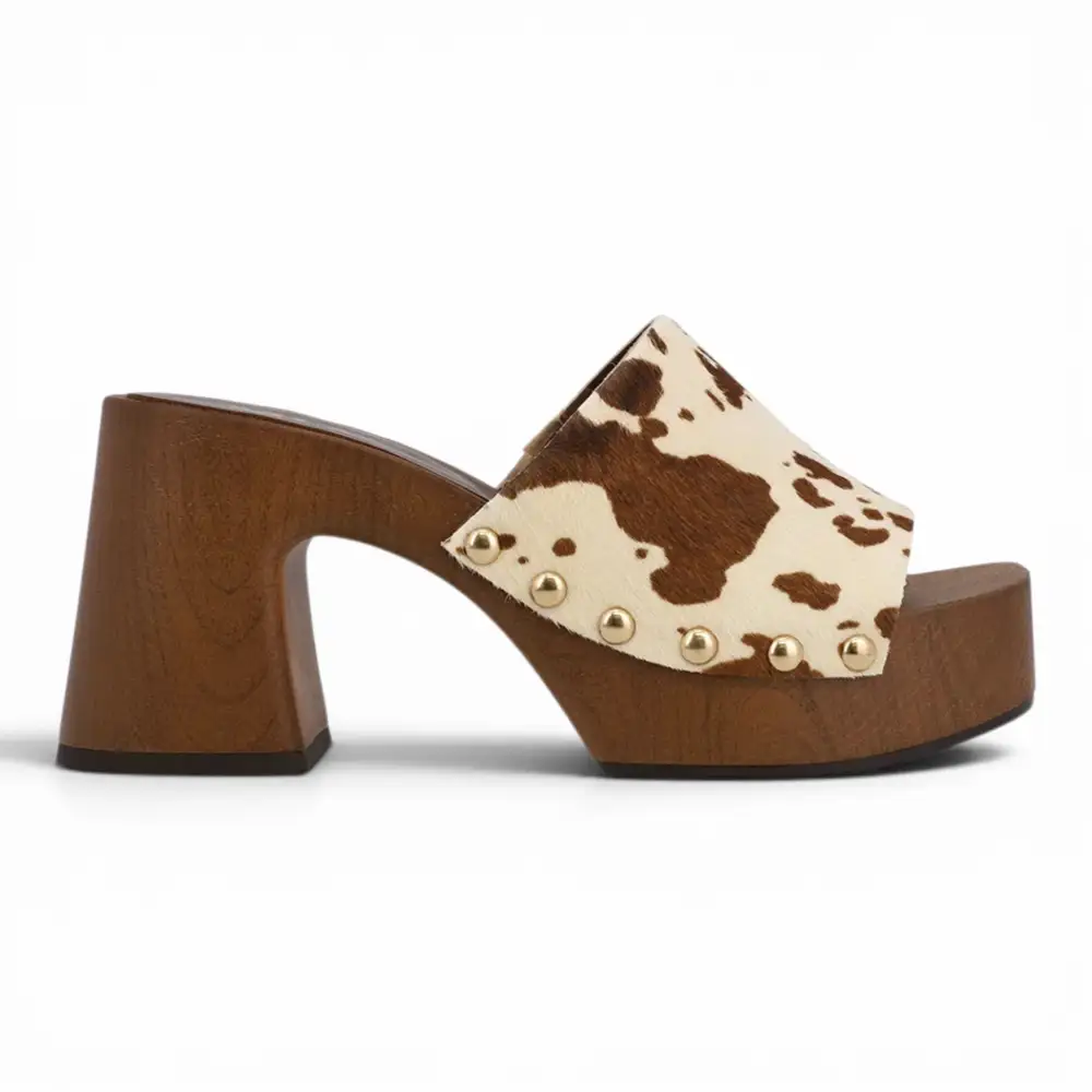 Emmerie Cowhide Platform Mule Heel