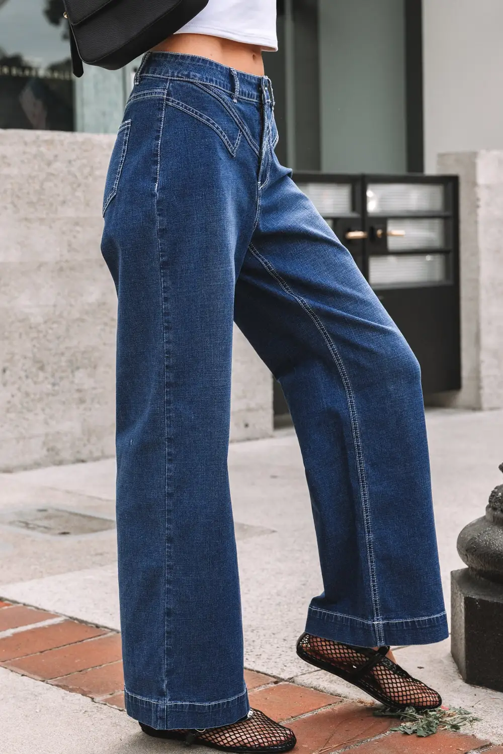 Loose Fit Cuffed Denim Jeans