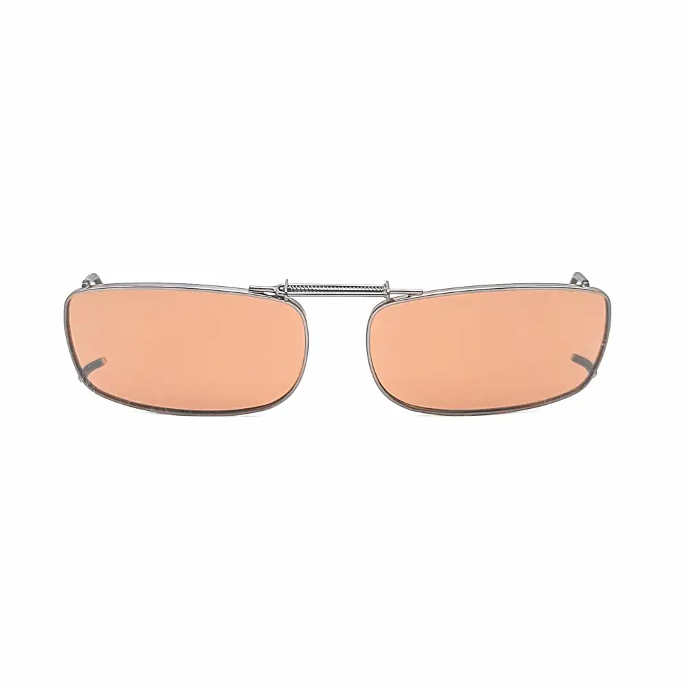 50mm Rectangular Polarized Clip-On Sunglasses with Hard Case