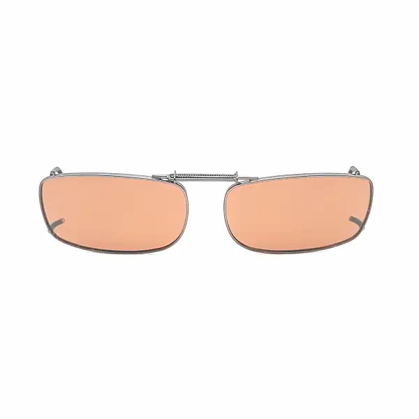 50mm Rectangular Polarized Clip-On Sunglasses with Hard Case