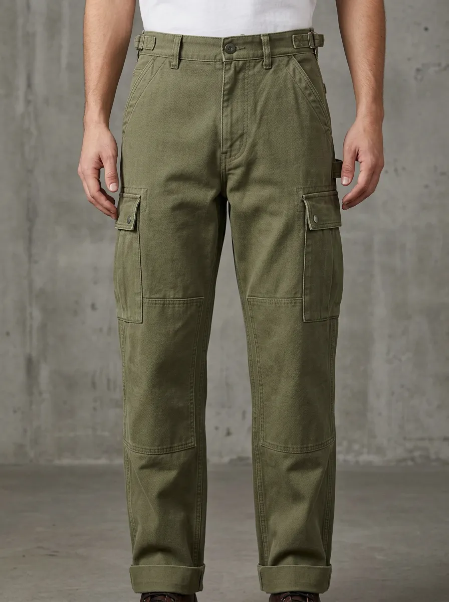 Men's Relaxed Canvas Military Workwear Pants