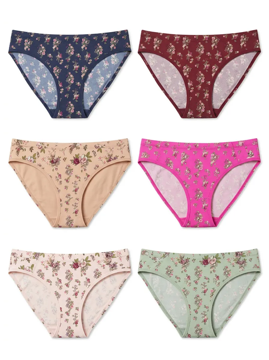 Women's Floral Print Bikini Brief Set