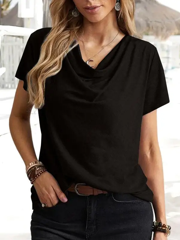 Relaxed Short Sleeve U-Neck T-Shirt