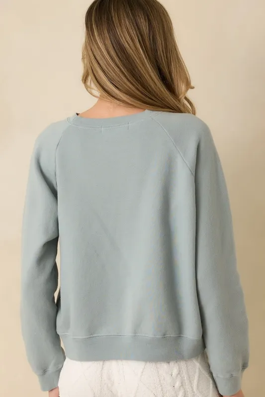 Slate Blue Ski Graphic Sweatshirt