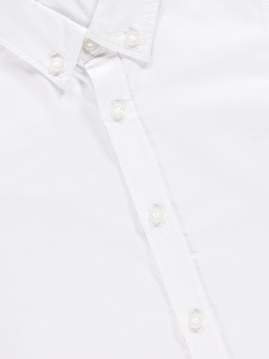 White Short Sleeve Oxford Shirt detail 1