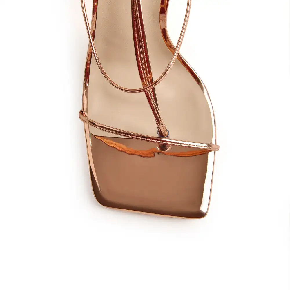 Ankle Strap Square Toe Chunky Heel Sandals