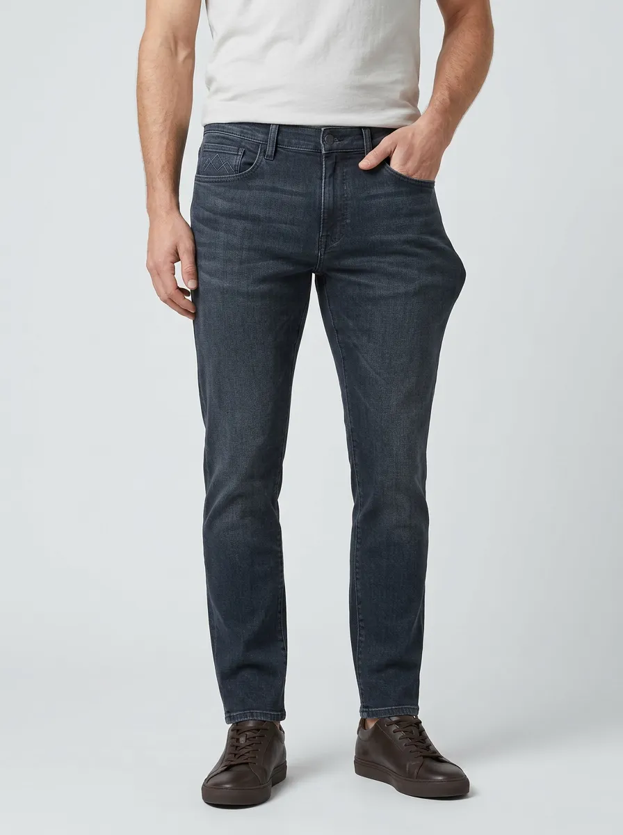 Men's Mountain Graphic Pocket Printed Stretch Jeans