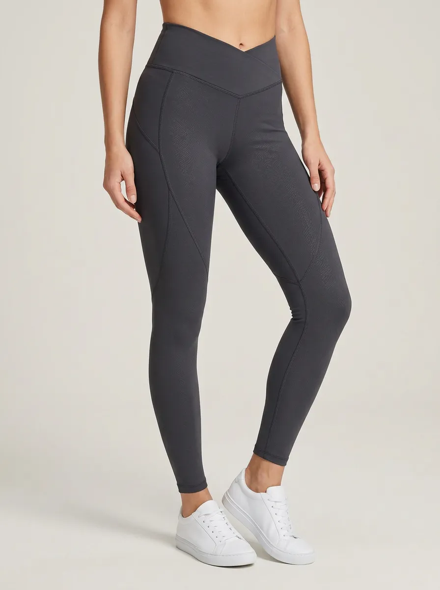 High Rise Patterned Textured Leggings
