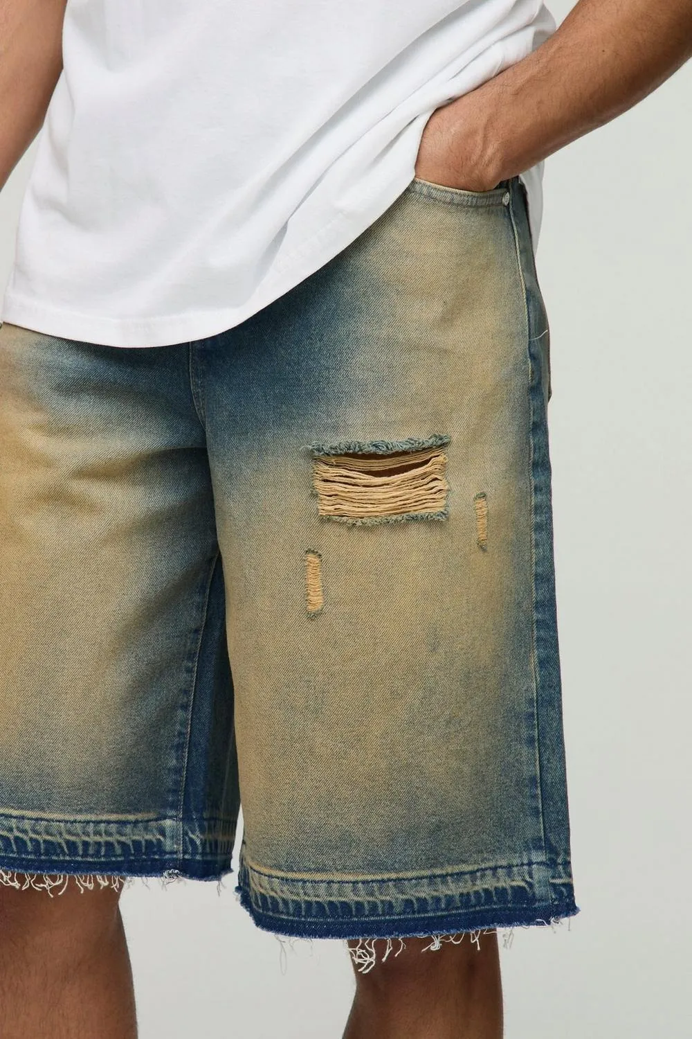Light Blue Spring And Summer Denim Shorts