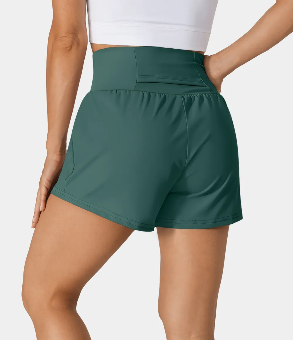 2026🔥  Super High Waisted Back Pocket & Side Hidden Pocket 2-in-1 Yoga Shorts 2.5