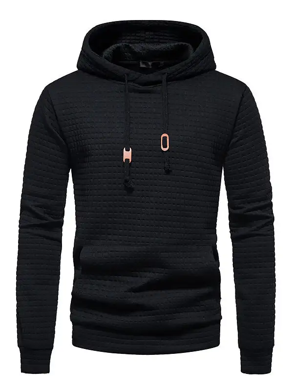 Men's Waffle-Knit Long-Sleeve Hoodie
