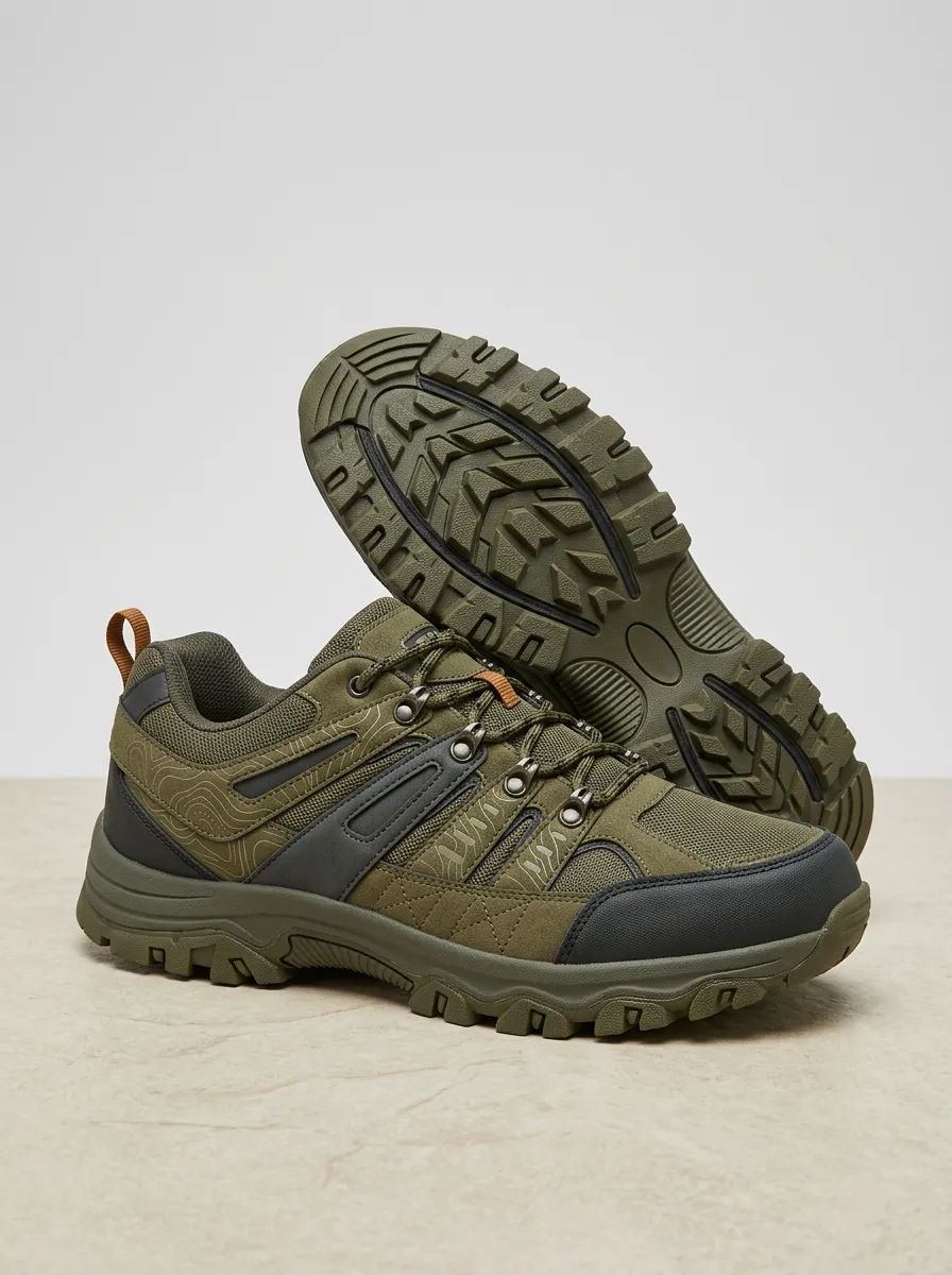Men's Everyday Hiking Enthusiast Topographic Pattern Printed Outdoor Shoes