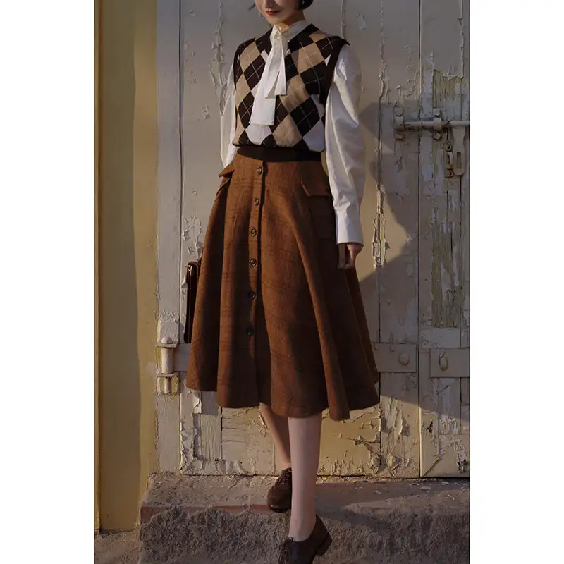 Everyday Campus Everyday Casual Plaid Skirt
