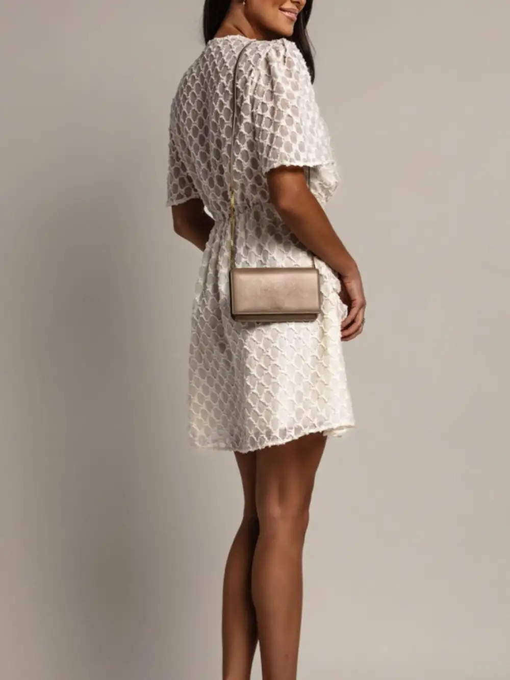 Ruched Short Sleeve Dress Casual