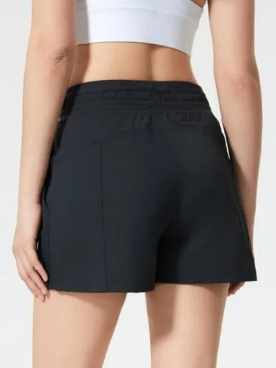 Drawstring Active Shorts With Pockets