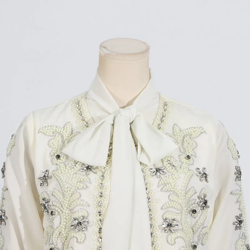 Distinctive Embroidered Jacket Skirt Set