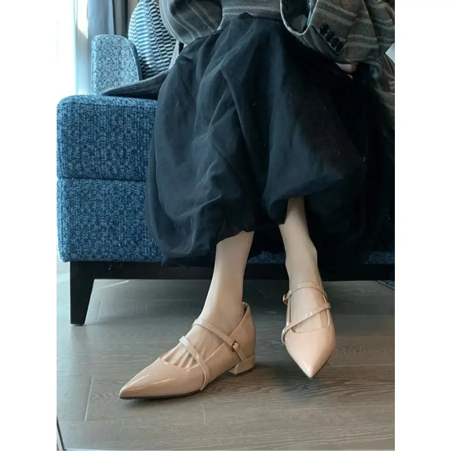 Classic Point Toe Block Heels Pumps