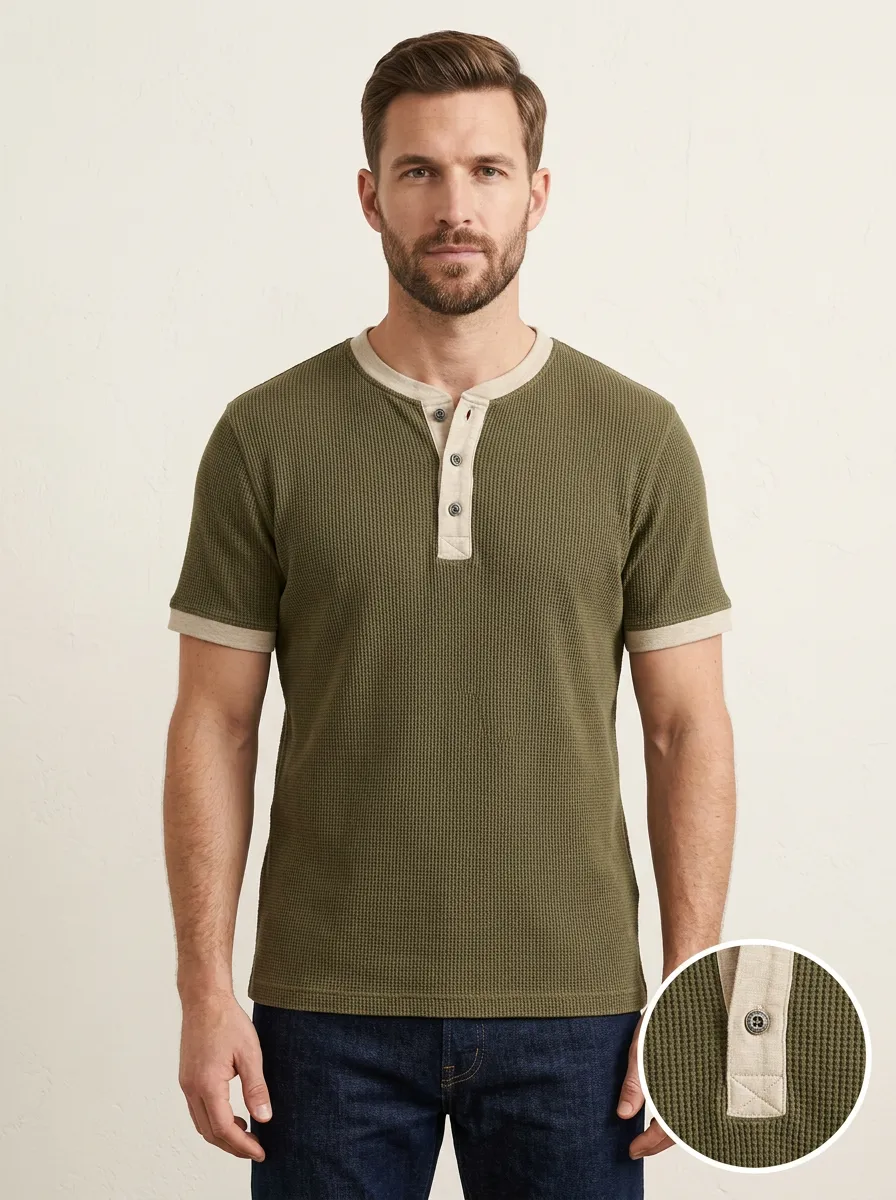 Modern Essential Men's Short-Sleeve Henley Shirt