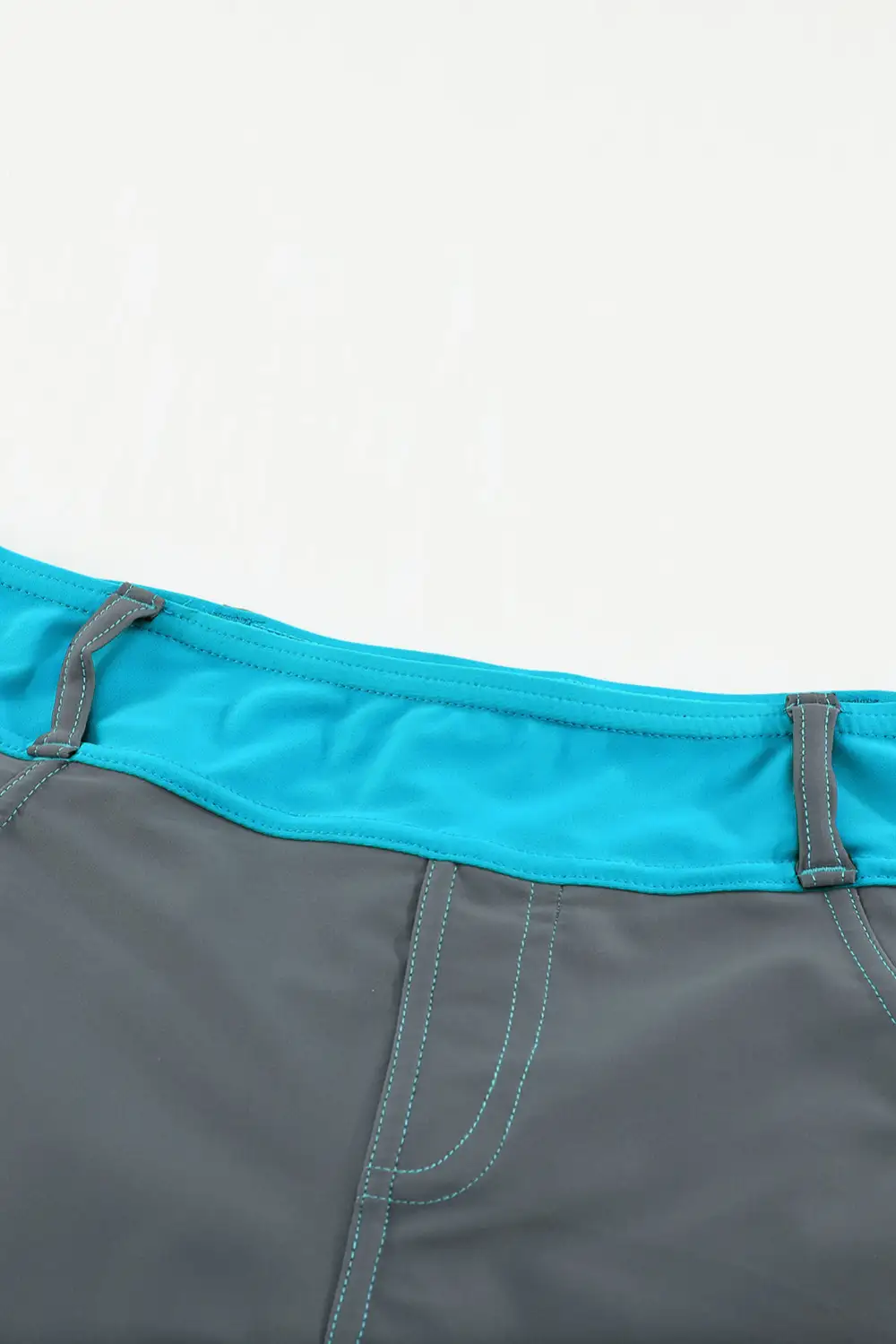 Swimwear Coral Waistband Faux Denim Sports Shorts