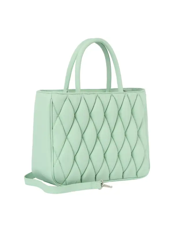 Quilted Top Handle Tote Bag