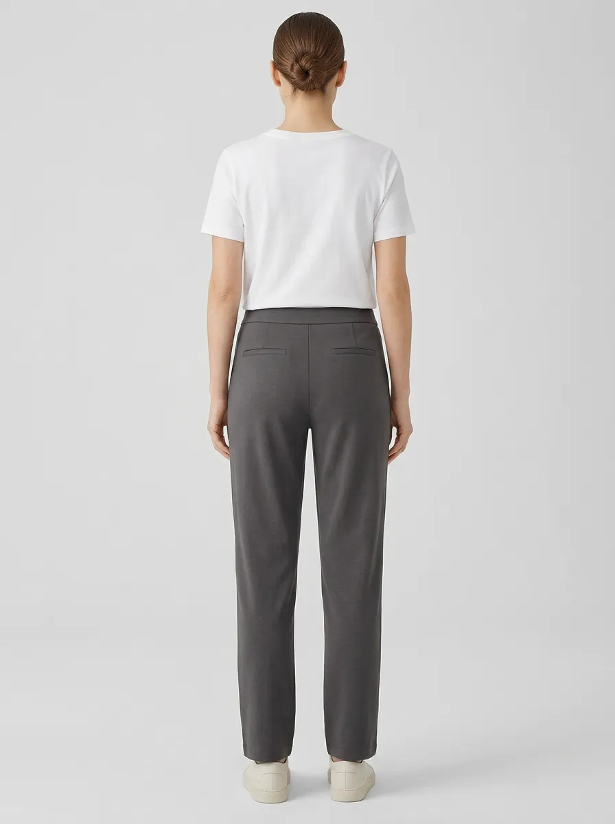Women's Clean-Finish Mid-Rise Straight-Leg Trousers