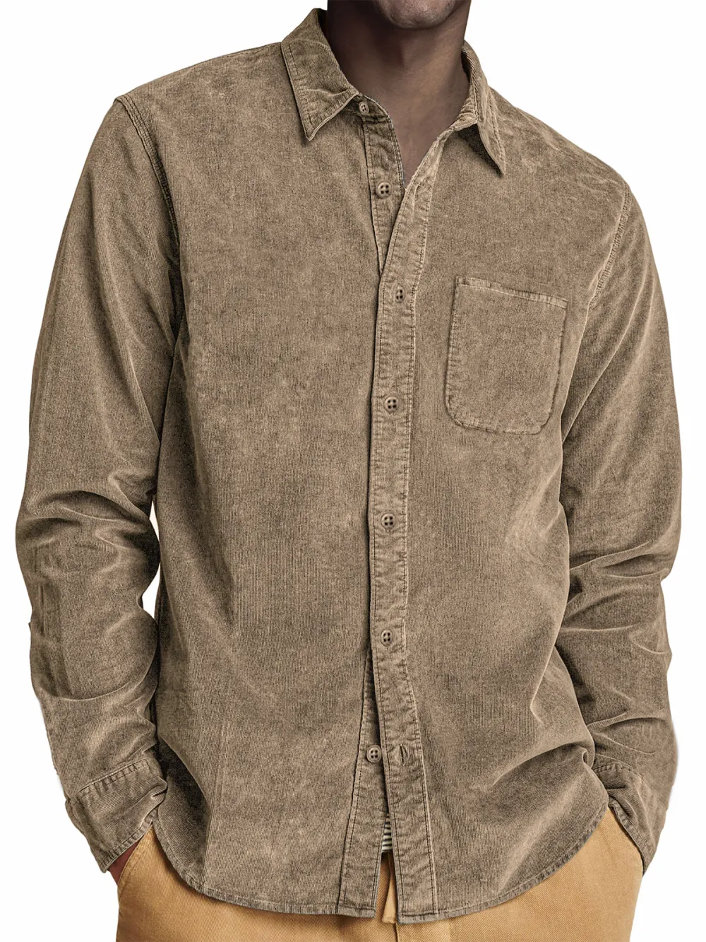 Corduroy Long Sleeve Pocket Shirt