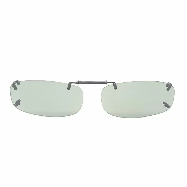 Frameless 54mm Rectangular Polarized Clip-On Sunglasses with Hard Case