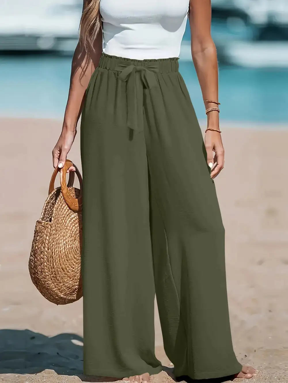 Wide Leg Drawstring Everyday Versatile Pants