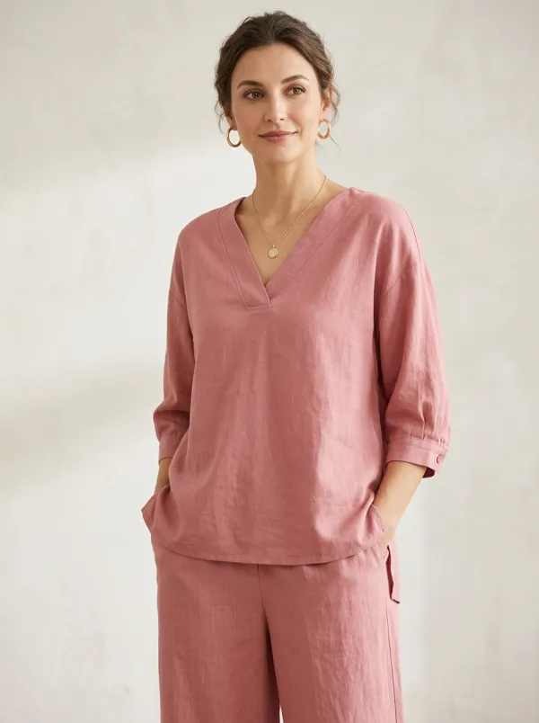 Everyday Relaxed Women's V-Neck Casual Lounge Set