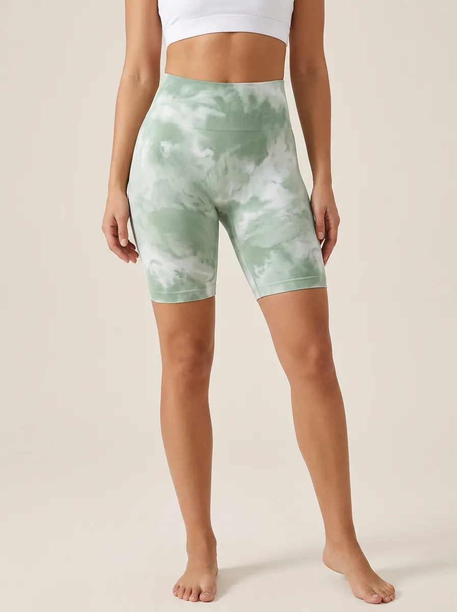 Women's Tie-Dye Matte-Finish High-Rise Biker Shorts