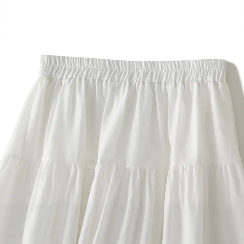 Structured Lace Trim A-Line Skirt