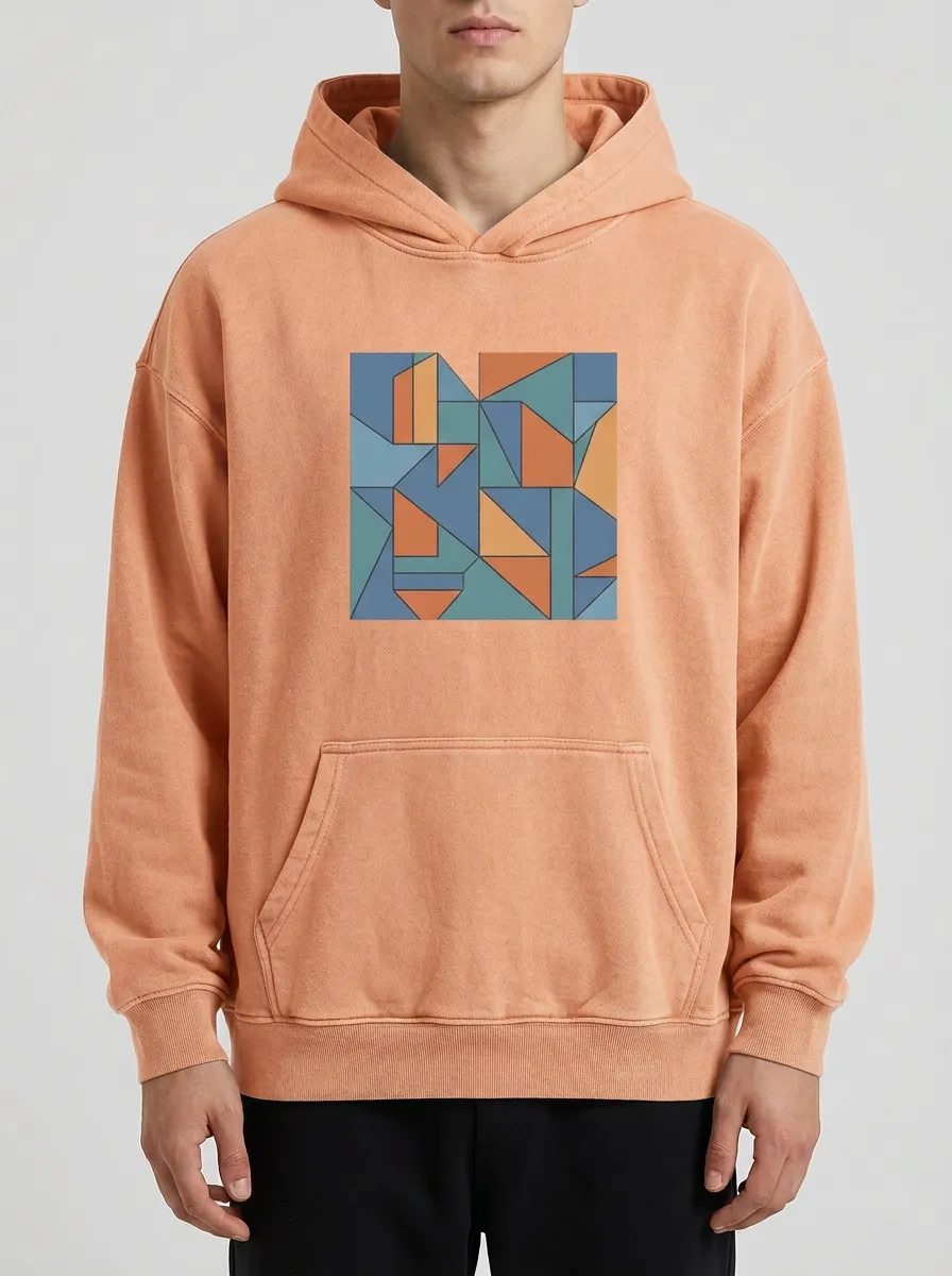 Unisex Geometric Abstract Art Print Hoodie