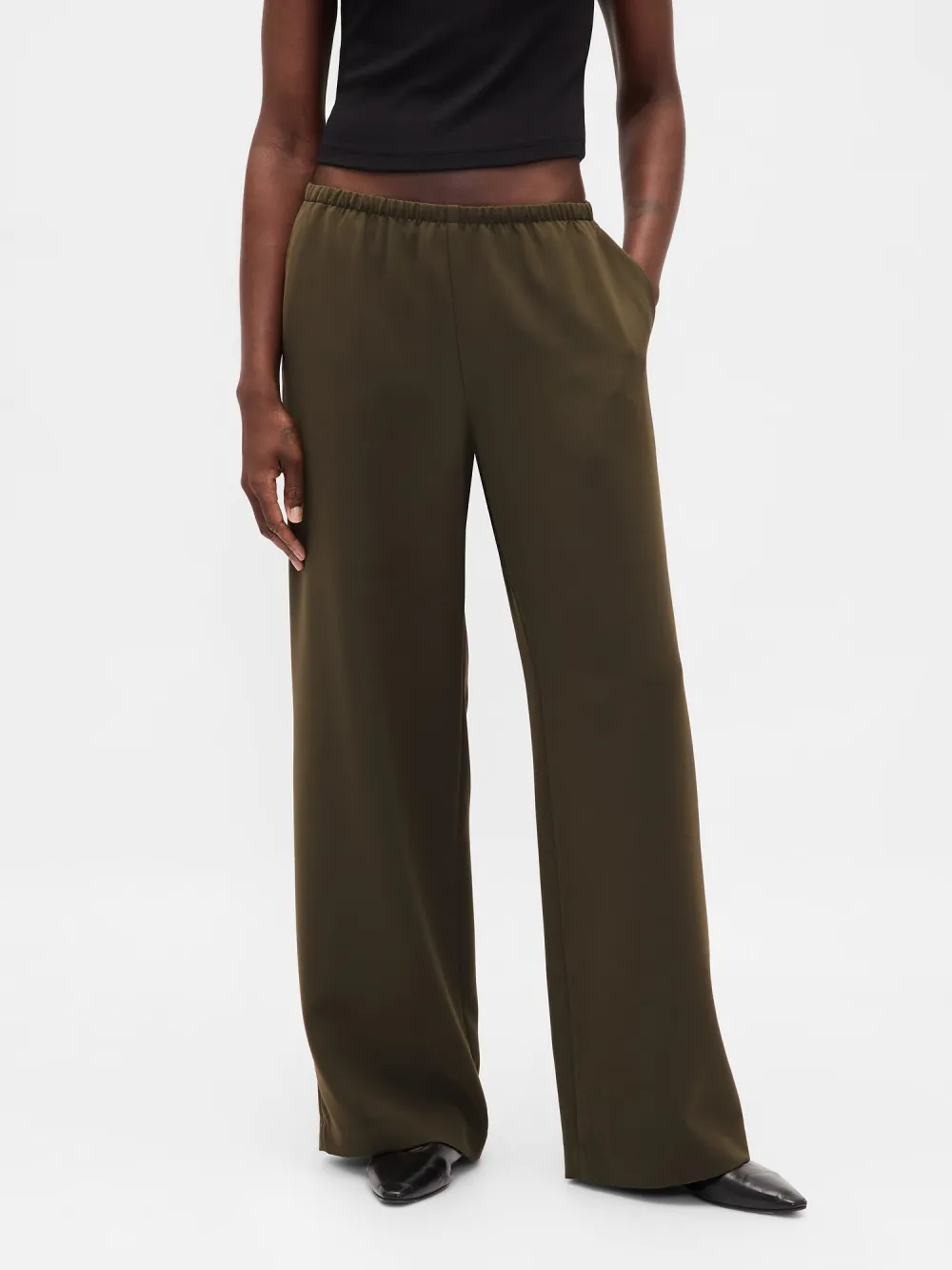 Drawstring Pure Pants